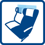 高速バス車両には、座席間に透明パーテーションを設置済み