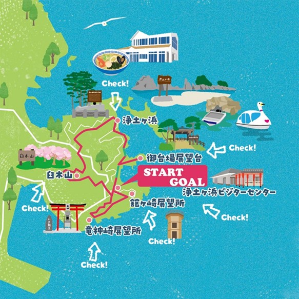 浄土ヶ浜トレイル地図